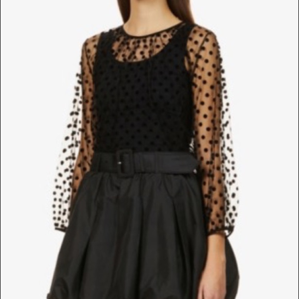 Samsoe & Samsoe Maddie polka-dot mesh top